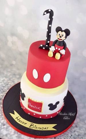 Mickey Mouse first birthday cake 