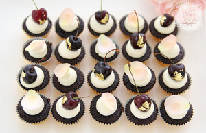 Gilded Cherry Chocolate Cupcakes