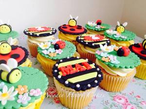 Ladybird and Bumble Bee cupcakes
