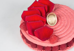 Ispahan Cake - PRE ORDER ONE WEEK IN ADVANCE. 4 people serving - €28 . 6 people serving - €40. 8 people serving - €55. 10 people serving - €75