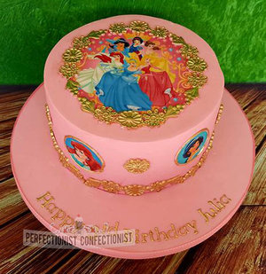 Princesses  princess  birthday cake  birthday  cake  pink  gold  dublin  swords  kinsealy  malahide   %283%29