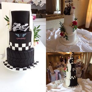 double side wedding cake motor bike 