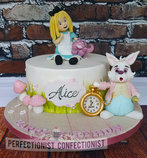 Alice - Alice in Wonderland First Birthday Cake.  Price starts at €120