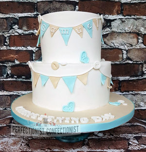Christening cake  naming day cake  chocolate fudge cake  bunting  blue  boys  girls  cake malahide  cake dublin  cake swords  dublin cakes  %282%29