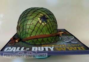 Call of duty wwii  call of duty ww2  cake  call of duty cake  helmet cake  battle cake  cakes dublin  cake malahide  demonware  cake swords   %285%29