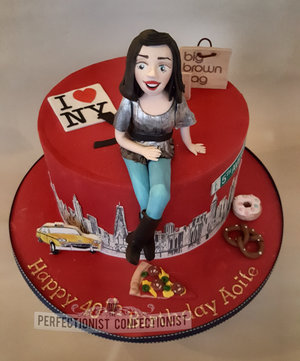 Nyc cake  new york birthday cake  nyc  birthday cake  40th birthday  dublin cake  malahide cake  celebration cake  pretzel  pizza  doughnut  cake topper   %284%29