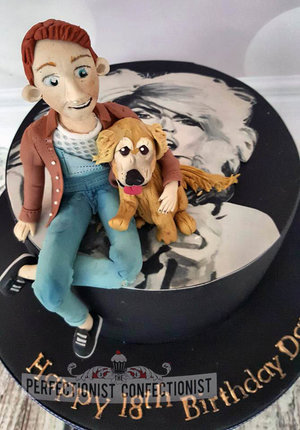 18th birthday cake  18th cake  blondie  dog cake topper  boy cake topper  cake swords  cake malahide  cake kinsealy  cake dublin  novelty  celebration  %281%29