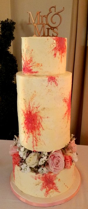 Art deco colour splash wedding cake