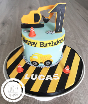 1st Birthday Construction Cake