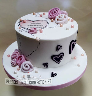 Engagement cake  malahide  swords  kinsealy  cake  novelty  roses  hearts  chocolate biscuit cake   %284%29
