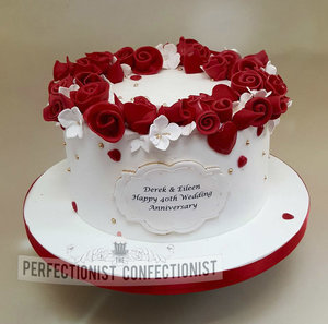 Ruby wedding anniversary cake  40th wedding anniversary cake  anniversary cake  cake malahide  cake swords  cake kinsealy  cake dublin  celebration cake  %285%29