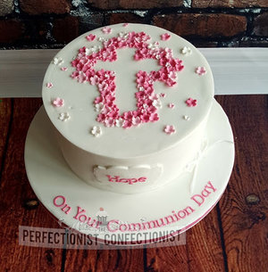 Chocolate biscuit cake  communion cake  communion  cake  flowers  pretty  pink  blossoms  dublin  swords  malahide  kinsealy  fingal  %283%29