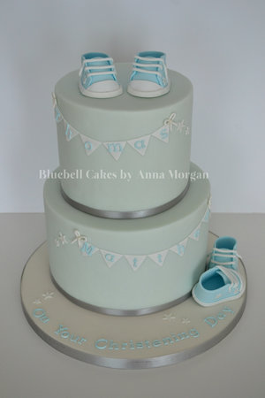 Twin Boys Christening Cake