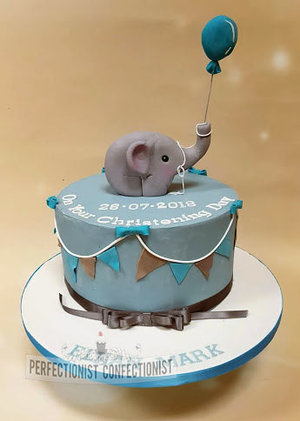 Elephant  bunting  chirstening cake  naming day cake  balloon  blue  grey  novelty  celebration  dublin  swords  malahide  raspberry %282%29