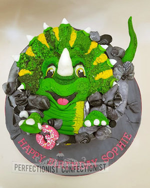 Happy dinosaur  triceratops  birthday cake  birthday  cake  chocolate biscuit  swords  malahide  dublin  kinsealy  cute  novelty  3  celebration  %283%29