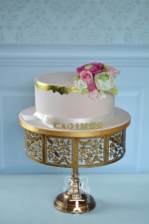 Guilded Gold Christening Cake