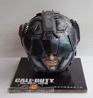 Call of duty  cake  corporate  black ops 4  black ops iiii  helmet  demonware  dublin  launch cake  12 10 18 call of duty black ops %2810%29