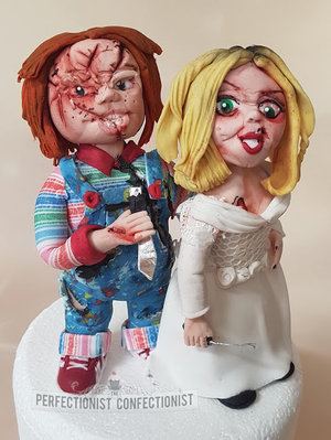 Cake toppers  halloween  bride of chucky  chucky  tiffany  horror   %281%29
