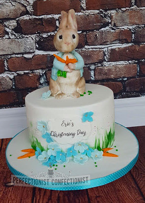 Peter rabbit cake  peter rabbit  christening cake  namaing day cake  beatrce potter  dublin  swords  malahide  kinsealy  celebration   %283%29