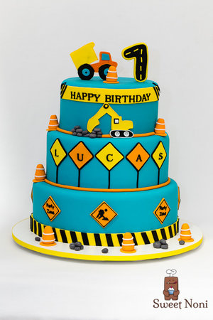 Trucks and Construction Cake