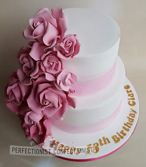 18th  birthday  cake  dublin  swords  malahide  kinsealy  roses  flowers  elegant  handmade  celebration  21st %281%29