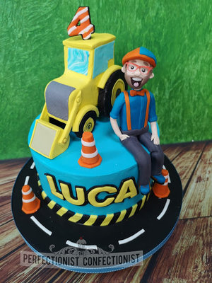 Blippi birthday cake  blippi  birthday cake  malahide  swords  kinsealyy  handmade  tractor  youtube  dublin  fondant  vanilla cake %283%29