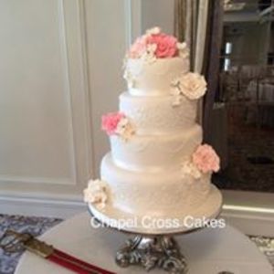 Classic Cake with Royal Icing Lace & Hand Made Sugar Flowers