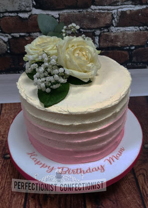 Pink ombre  roses  flowers  birthday cake  birthday  cake  buttercream  pretty  dublin  swords  malahide  kinsealy  cake maker  wicklow   %281%29