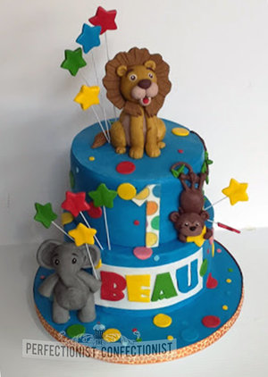 Jungle  first birthday  first  1st  birthday  cake  dublin  swords  malahide  kinsealy  novelty  cake toppers  elephant  lion  monkey %288%29