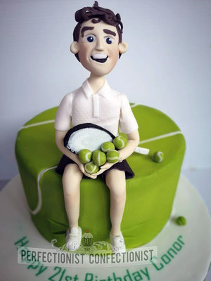 Tennis  player  birthday  cake  dublin  cake maker  balls  tennisballs  dublin  malahide  kinsealy  swords  novelty  cake topper  personalised   %282%29