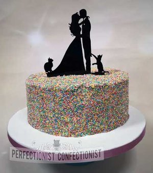 Wedding cake  wedding  cake  sprinkle cake  funfetti  chocolate biscuit  topper  novelty  celebration  swords  kinsealy  malahide  anglers rest   %283%29