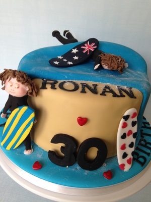 A Surfing enthusiasts Birthday Cake