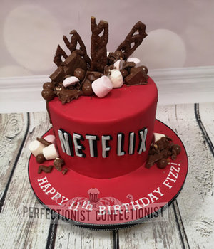 Netflix  birthday cake  birthday  cake  chocolate drip  chocolate bars  sandymount  dublin  cake maker  swords  malahide  novelty   %281%29