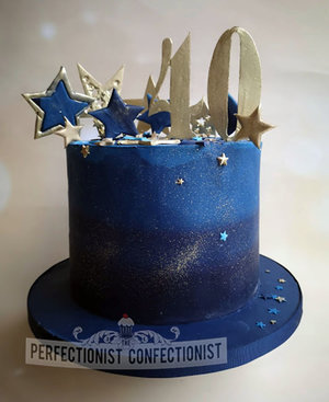 40th  birthday cake  cake topper  stars  ombre  blue  vingette  chocolate biscuit  novelty  celebration  dublin  swords  malahide  kinsealy  gold %281%29