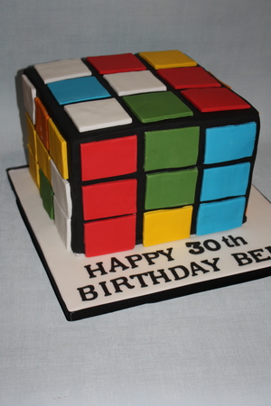 A Rubix Cube Birthday Cake 