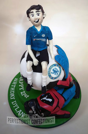 Chelsea  birthday cake  cake  birthday  goalie  gloves  football  dublin  swords  malahide  kinsealy  cake maker  celebration  21st. novelty %284%29