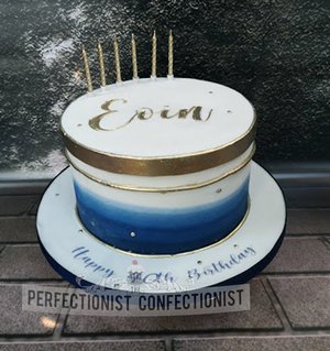 Man  40th  christneing  birthday  blue  gold  ombre  elegrant  gingerman  dublin swords  malahide  kinsealy  cake maker  birthday cake  %283%29