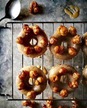 Cinnamon and toffee popcorn donuts