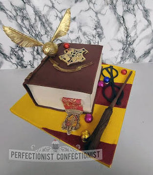 Harry potter  book  cake  birthday  snitch  scarf  gryffindor  birthday cake  cake maker  dublin  swords  malahide  kinsealy  howth  donabate  celebtration  %281%29