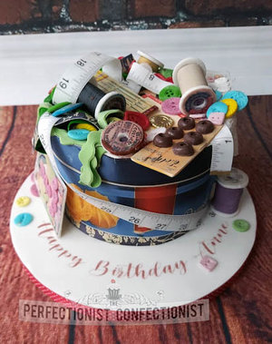 Danish biscuits  tin  sewing  birthday  cake  cake maker  dublin  swords  malahide  ric rac  thread  buttons  needles  pins  biscuit tin  celebration  %28 %284%29