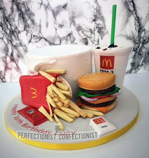 Birthday cake  cake  mcdonalds  big mac  fries  coke  chocolate biscuit  dublin  swords  malahide  cake maker  novelty  bespoke  celebration  %282%29