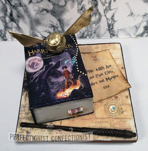 The deathly hallows  book  cake  birthday  snitch  wand  ginny  dublin  cakemaker  swords  malahide  kinsealy  time turner %282%29