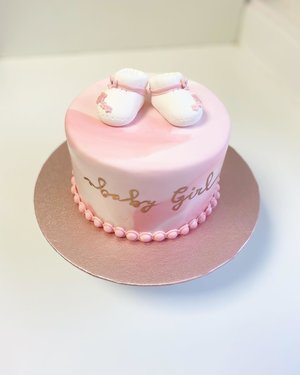 baby girl marble pink cake 