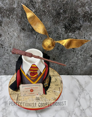 Harry potter birthday cake dublin swords malahide cake maker wand golden snitch train ticket  hogwarts  gryffindor marauders map  wedding  %2811%29