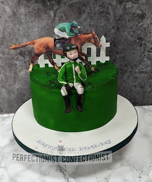 Racing horseracing horse hms seahorse birthday cake birthday cake dublin celebration novelty swords jockey %282%29