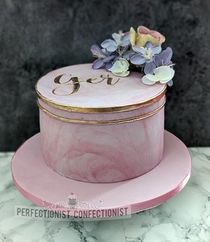 Pink gold flowers purple 50th elegant glamerous birthday cake birthday cake celebration leixlip kildare dublin swords malahide kinsealy %281%29