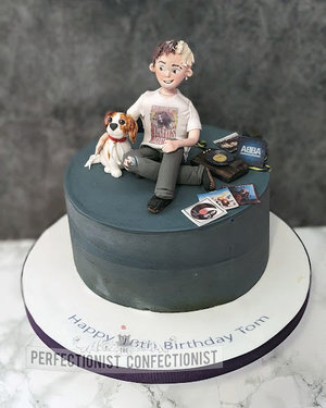 Birthday cake birthday cake record player albums vinyl janis joplin kate bush abba 18th novelty celebration malahide kinsealy cocker spaniel cake topp %287%29